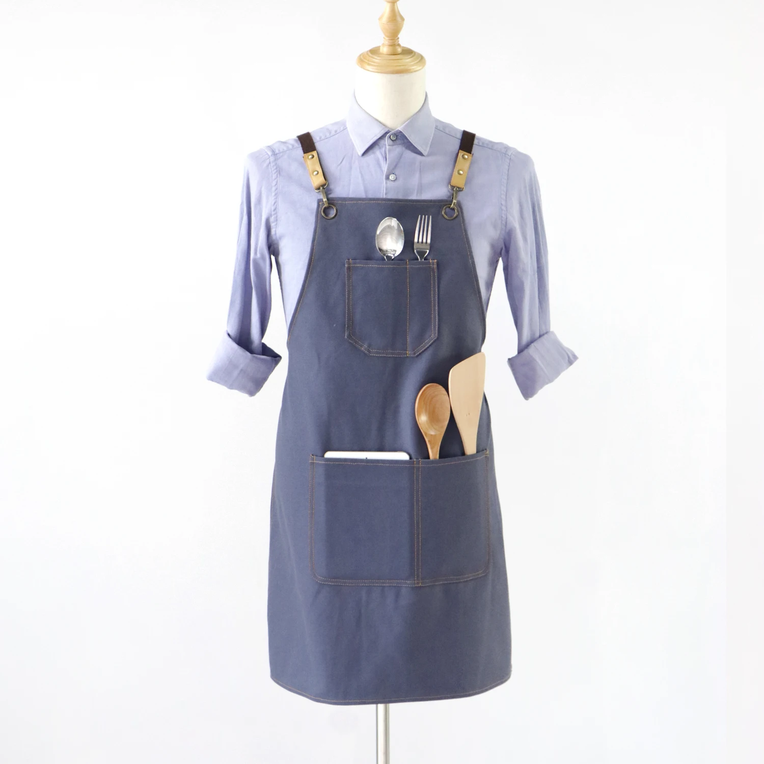 

Fashion Canvas Kitchen Aprons For Woman Men Chef Work Apron For Grill Restaurant Bar Shop Cafes Beauty Nails Studios Uniform