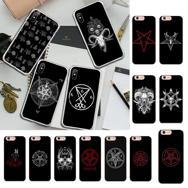 

TOPLBPCS Pentagram 666 Demonic Satanic Phone Case for iPhone 11 12 13 mini pro XS MAX 8 7 6 6S Plus X 5S SE 2020 XR case