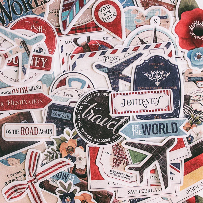 

90PCS travel stickers DIY scrapbooking album journal diary happy planner gift seal decorative stickers
