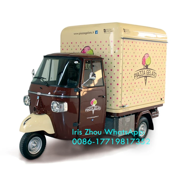 3 wheeler Piaggio Ape espresso грузовик Piaggiao ape с едой на продажу США |