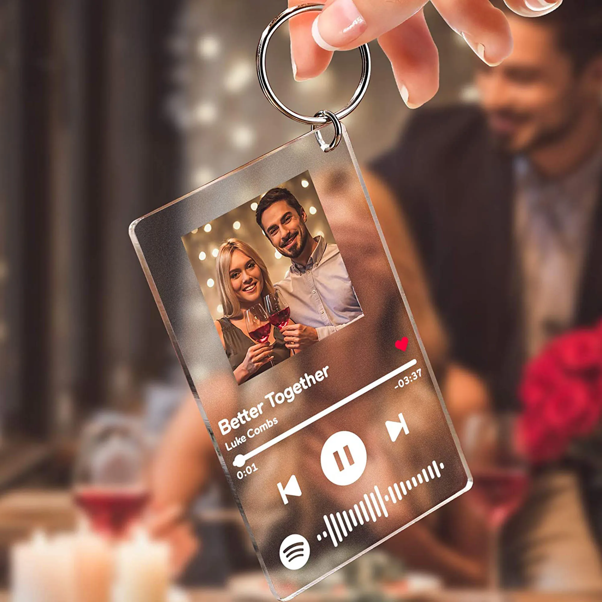 

Personalized Scan Spotify Code Acrylic Music Song Album Cover Keychain Custom Photo Art Player Display Keyrings Women Men Gifts