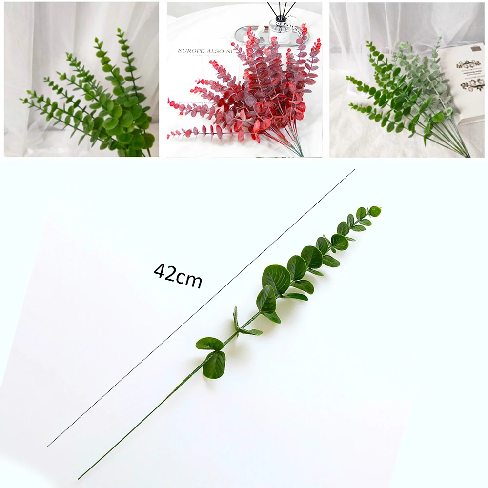 

10pcs Artificial Plants Simulation Eucalyptus Leaf Fake Flower Branch For DIY Home Room Decor Wedding Decoration Table Decors