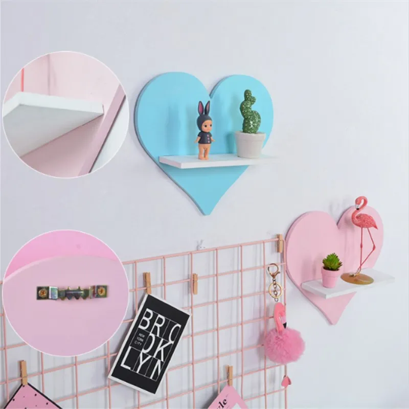 Деревянная Автомобильная настенная полка с сердечком INS скандинавские украшения