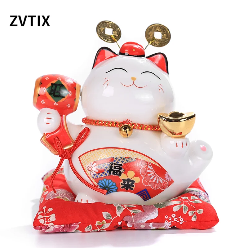 

Coin Storage Modern Home Decor Ceramic Cover Of Luck Neko 6 Inches Ornaments For Soft Kittens Piggy Bank Lucky Cat Sculpture
