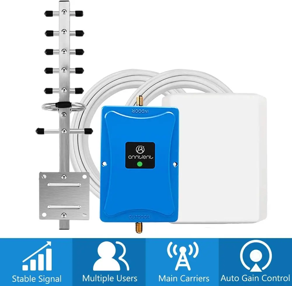 3G 4G LTE US/CA Cell Phone Signal Booster 1700MHz Band 4/66 Verizon Home Repeater Kit- Weak Signal for Voice/Data