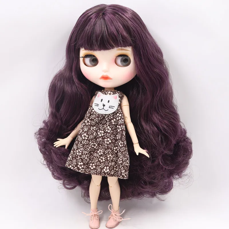 ICY Nude Blyth кукла на заказ № BL135/950 фиолетовый микс каштановые волосы белый цвет кожи 1/6 bjd, pullip, licca, jerryberry