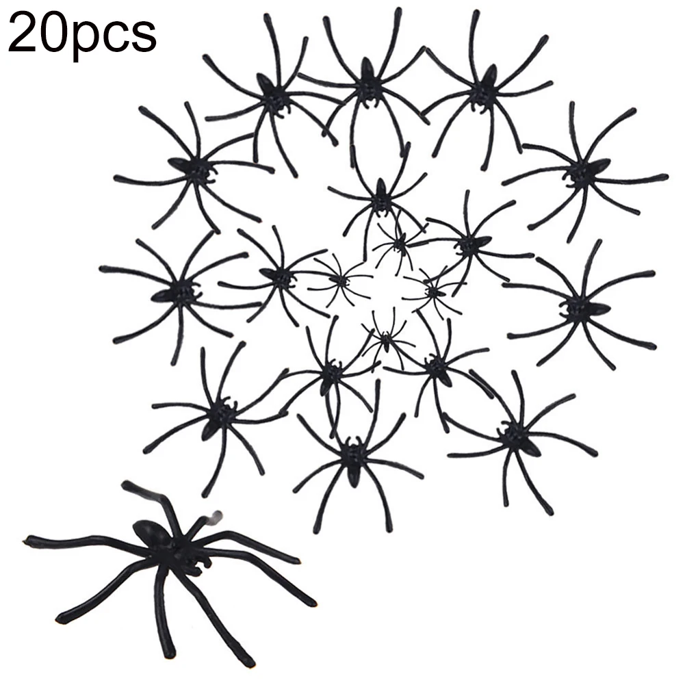 20Pcs Halloween Plastic Luminous Simulation Spider Joking Toy Prop Party Decor | Игрушки и хобби