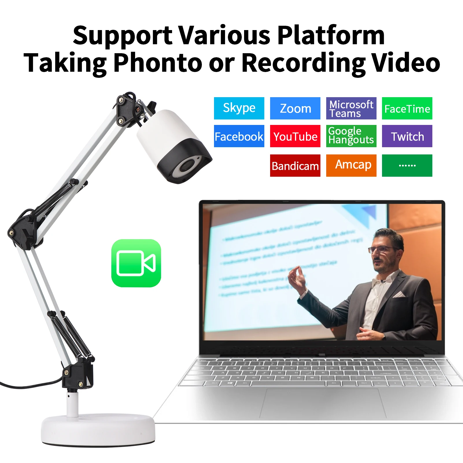 2 in 1 Document Scanner Camera &amp Webcam with Auto-Focus and LED Supplemental Light 8M HD A3 Scan Size for Online Teaching | Компьютеры