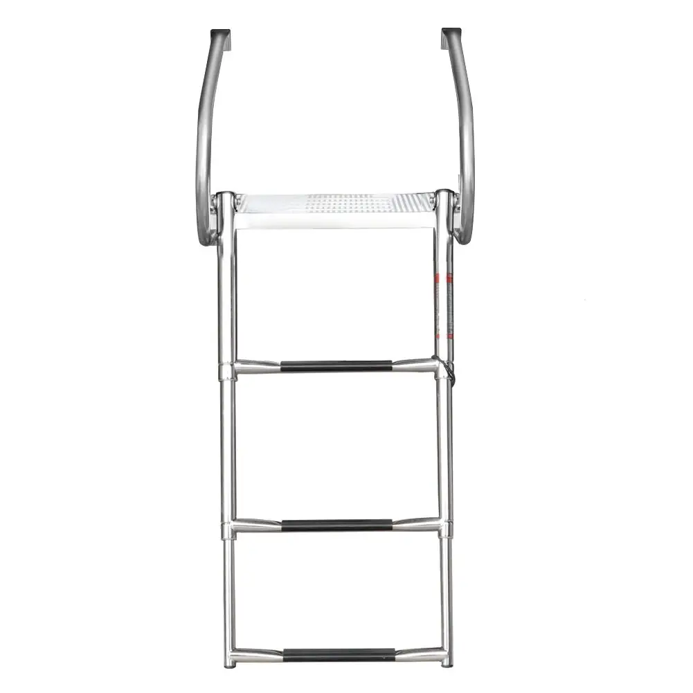 marine 3 Steps Boat Ladder S.S Boarding Ladder With ABS Swim Platform Dual Handrails