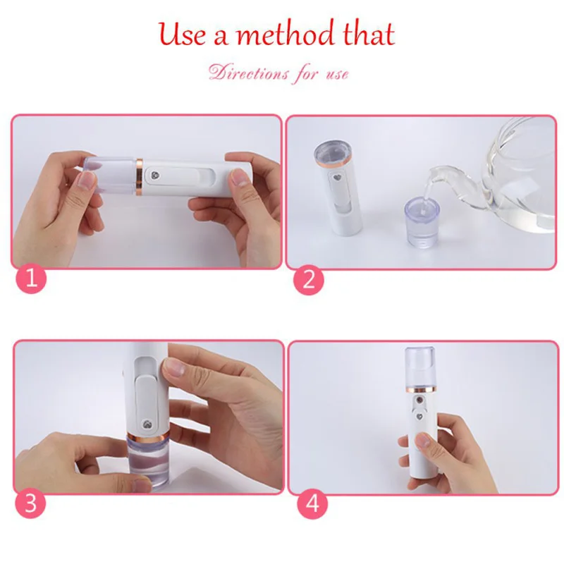 

Mini air humidifier Portable Nano Mist Sprayer Facial Body Nebulizer cool mist Steamer Moisturizing Skin Care USB Face Spray
