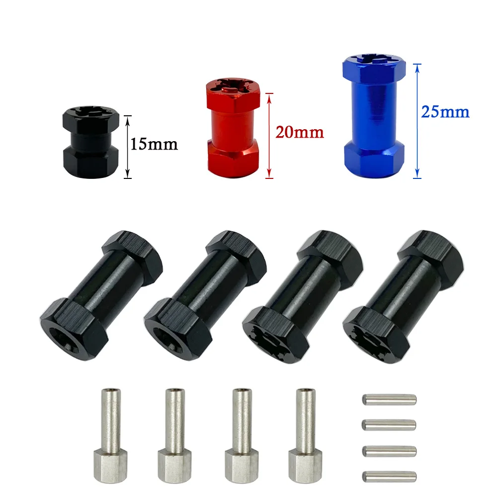 

4 шт. Алюминиевый адаптер привода для шестигранного колеса 12 мм для радиоуправляемого автомобиля 15/20/25 мм удлинитель соединитель для 1/10 RC ...