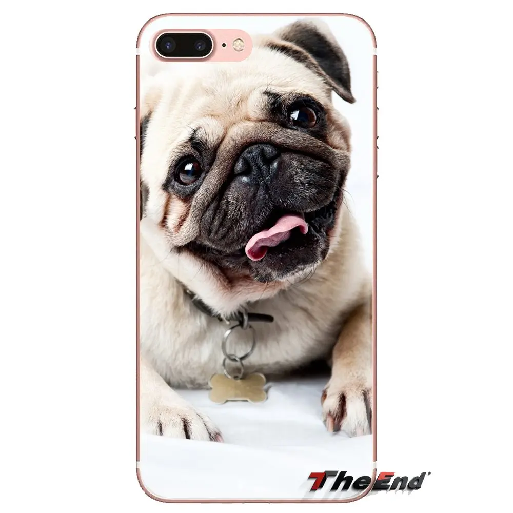 Милая собака мопс HD обои ТПУ чехол для iPhone XS Max XR X 4 4S 5 5S 5C SE 6 6S 7 8 плюс samsung Galaxy J1 J3 J5 J7