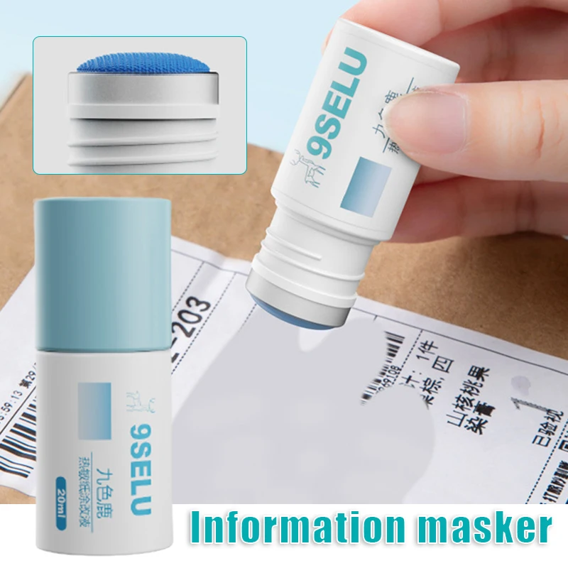 

20ml Correction Fluid Privacy Guard Thermal Paper Eraser Identity Protection Security Stamp Stationery for Express Office Desk