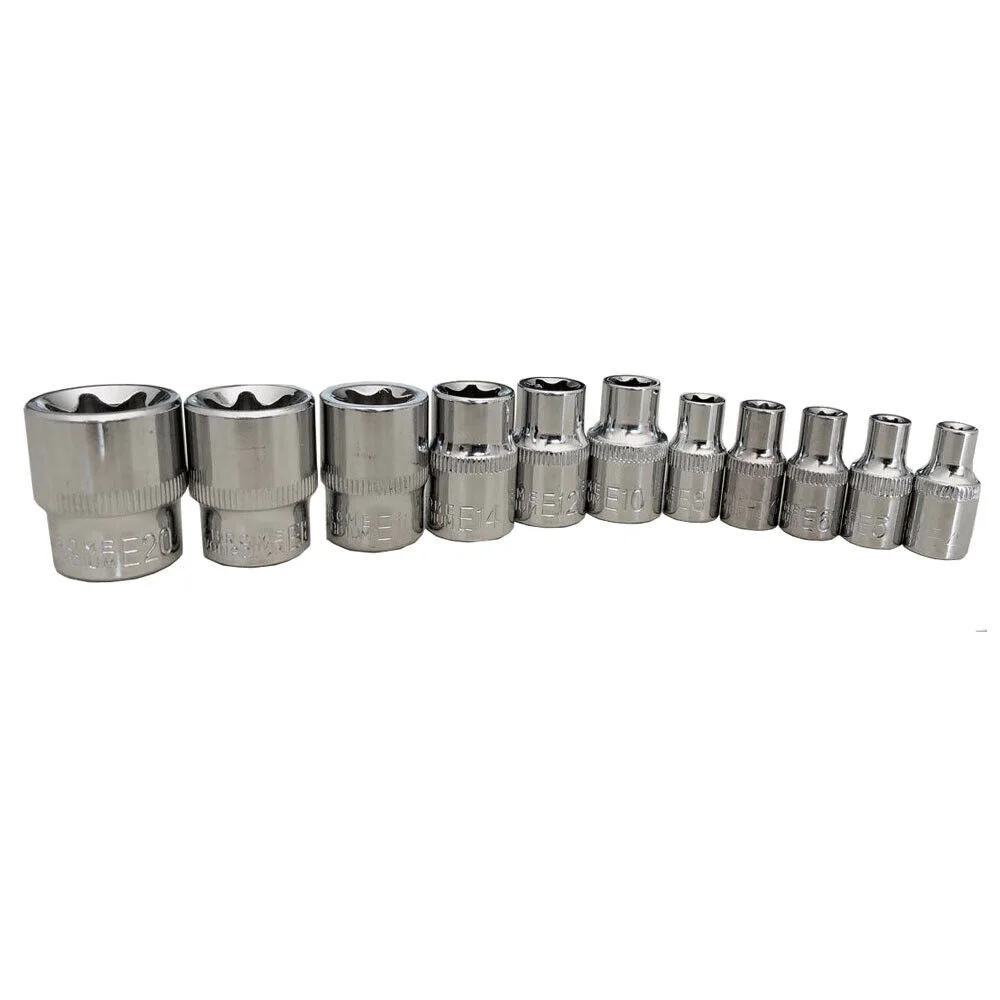 

1/4 3/8 E4-E20 Clip Sockets Nut Silver Replacement Parts Interior Shop Tool Bit