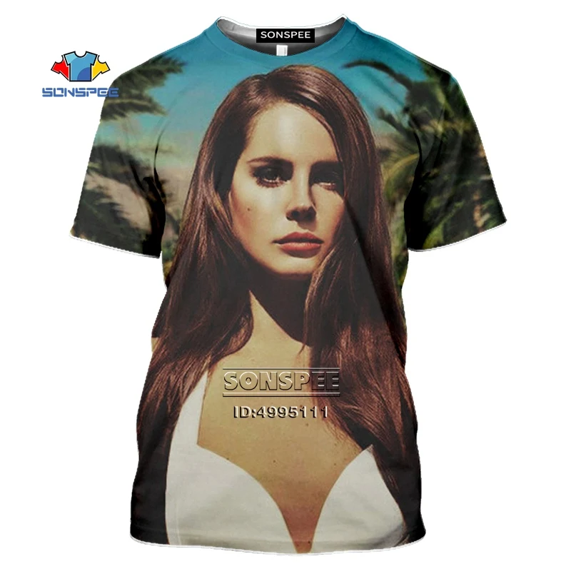 

Singer Lana Del Rey T shirt 3D Print Men Women Tshirt Casual Summer Short Sleeve Harajuku Shirt Hip Hop Clothing Oversized Tops