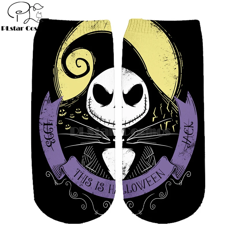 Хлопковые носки PLstar Cosmos nightster before christmas jack skellington разноцветные брендовые теплые короткие носки Хэллоуин-3
