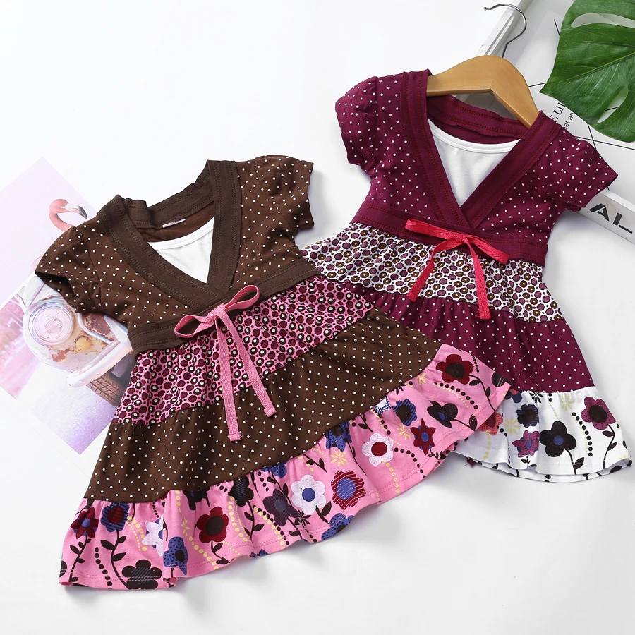 SheeCute-Vestido de manga corta para ni&ntilde;as, ropa de estilo bohemio, SCD029-2