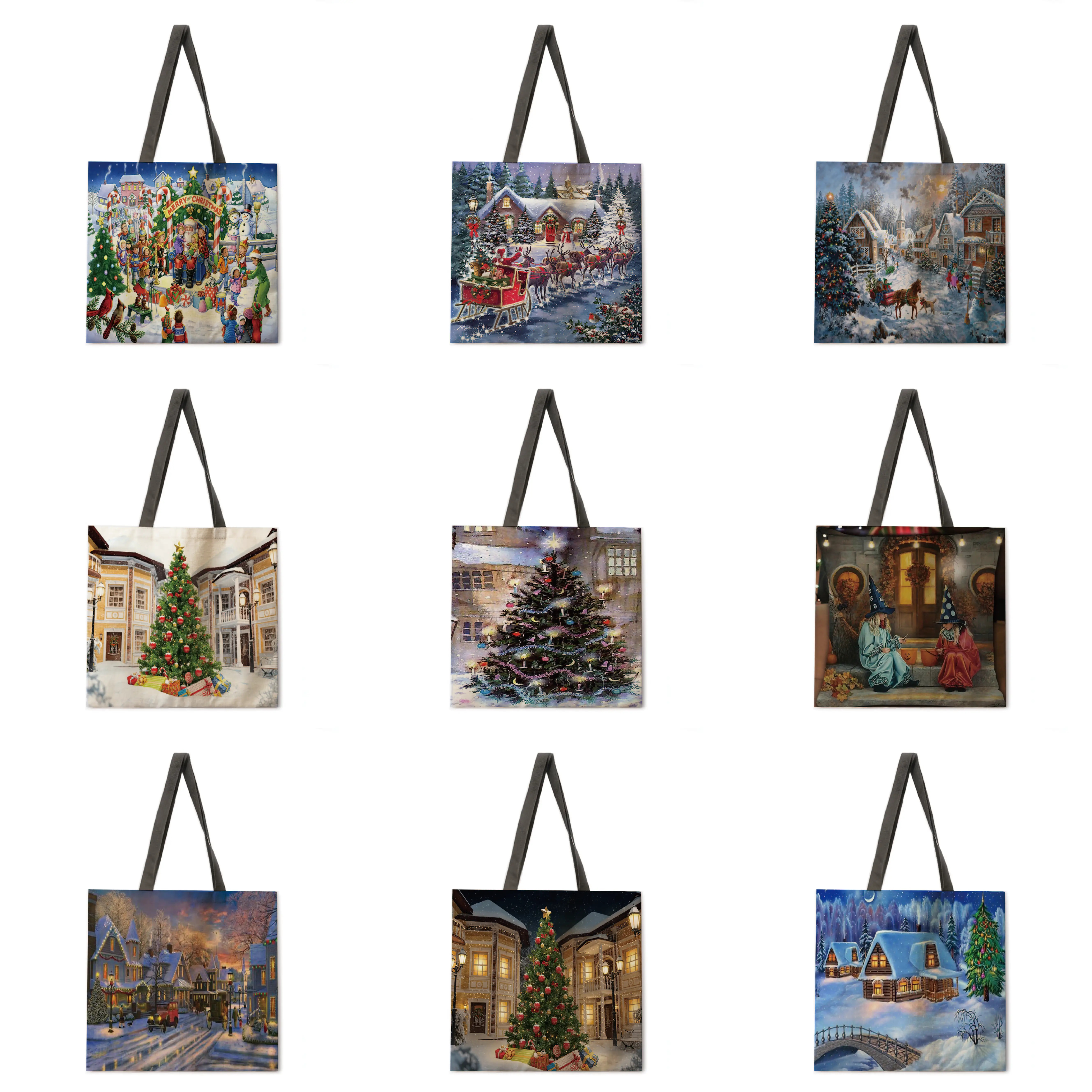 Сумка с принтом рождественской елки женская сумка для отдыха на плечо складная