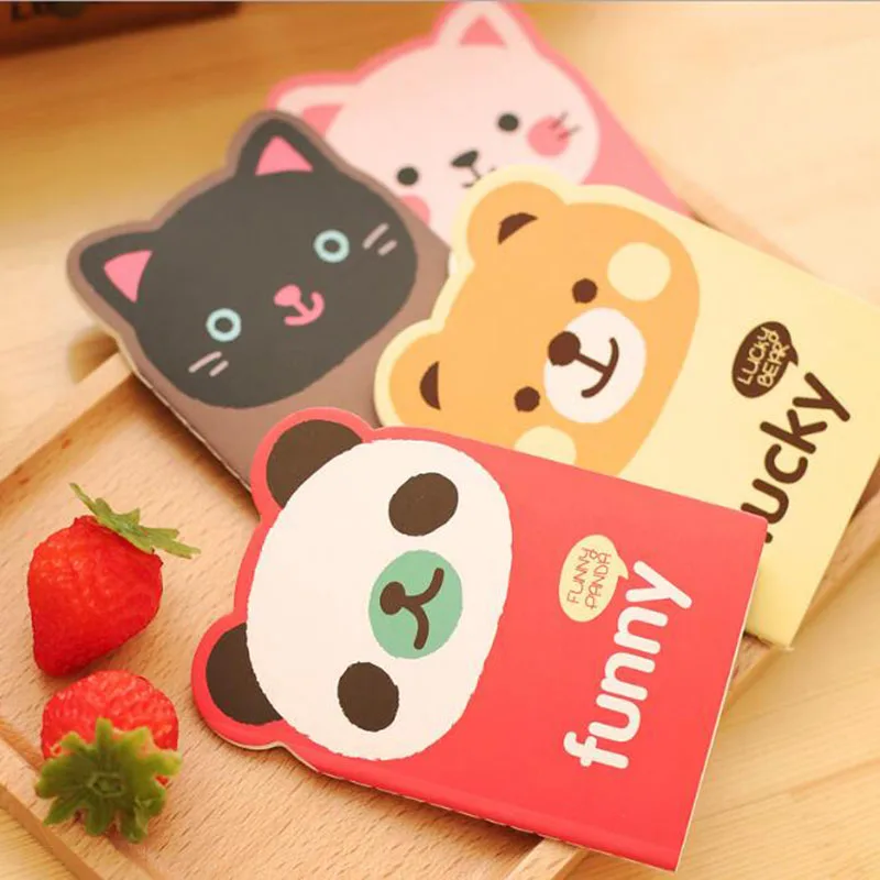 12X8,5 см корейский животное панда кошка большой медведь Kawaii маленький ноутбук милый мультфильм блокнот маленькие школьные принадлежности для детей