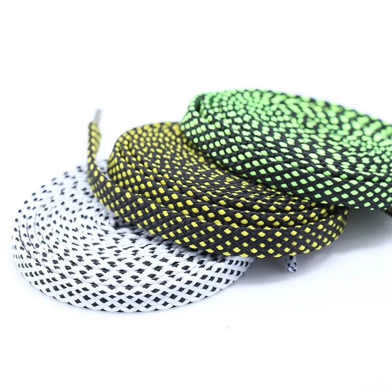

Two-color Flat Shoelace Fashion Polyester Sneaker Shoe Lace Colors Checkered Double Layer Hollow Flat Shoelaces 100/120/140CM PD