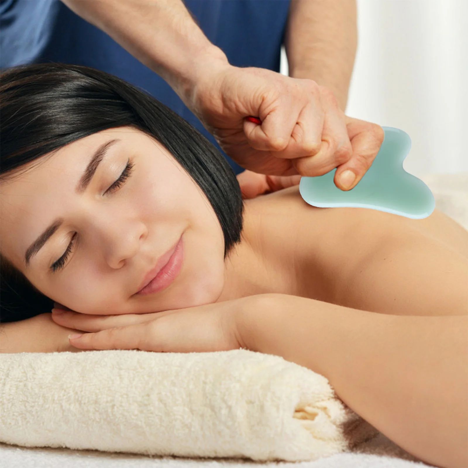 

Natural Jade Stone Guasha Board Body Health SPA Relax Scraping Massager Back Abdomen Neck Face And Waist Massage