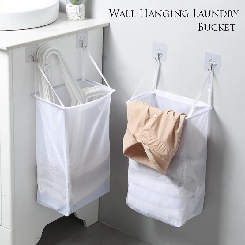 

Wall-mounted dirty clothes basket, household laundry basket, punch-free toilet paste storage basket