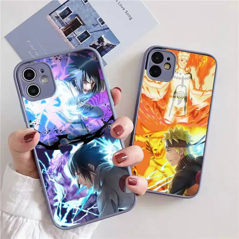 

N-Naruto Akatsuki Kakashi Itachi Phone Case For iphone 13 12 11 xr xs x 7 8 pro max Light gray Soft TPU Silicone Clear Case