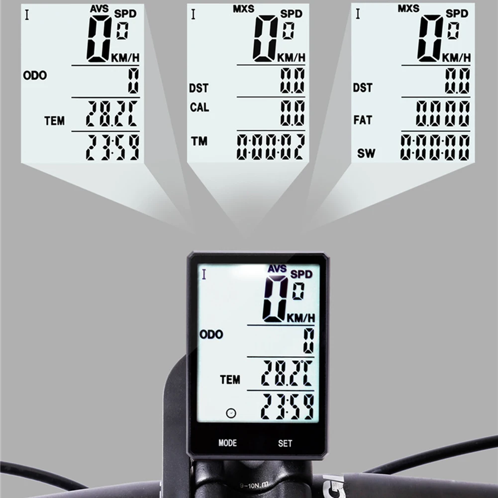 

Waterproof Bike Computer Wireless And Wired MTB Bicycle Cycling Odometer Stopwatch Speedometer Watch 2.8 inch LED Digital Rate