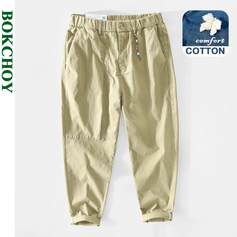 

2021 Spring Summer New Men Cotton Made Pants Retro Workwear Style Loose Cargo Trouser GA-Z364