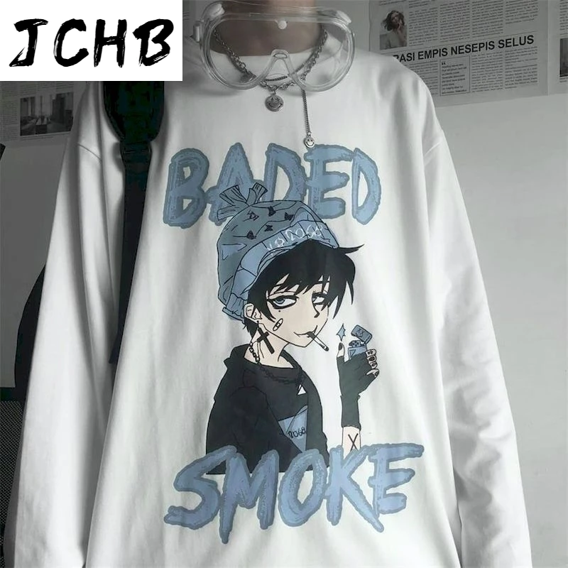 

2021 Long-sleeved T-shirt Men t Shirt Women Harajuku Punk Goth Clothes Tops Y2k Top Autumn Korean Retro Loose Lovers Large Size