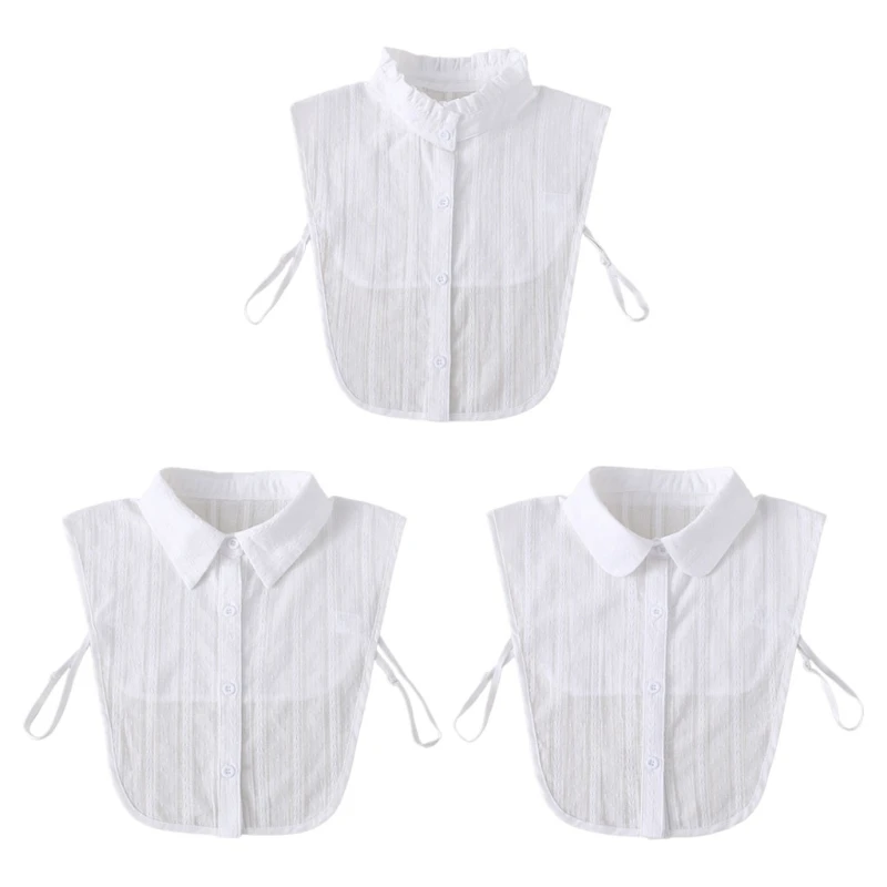 Женский жаккардовый свитер в полоску с ложным фальшивым воротником декоративная