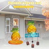 pineapple wind chimes retro welcome sign decor for front door home porch wall indoor outdoor garden yard fence ali88