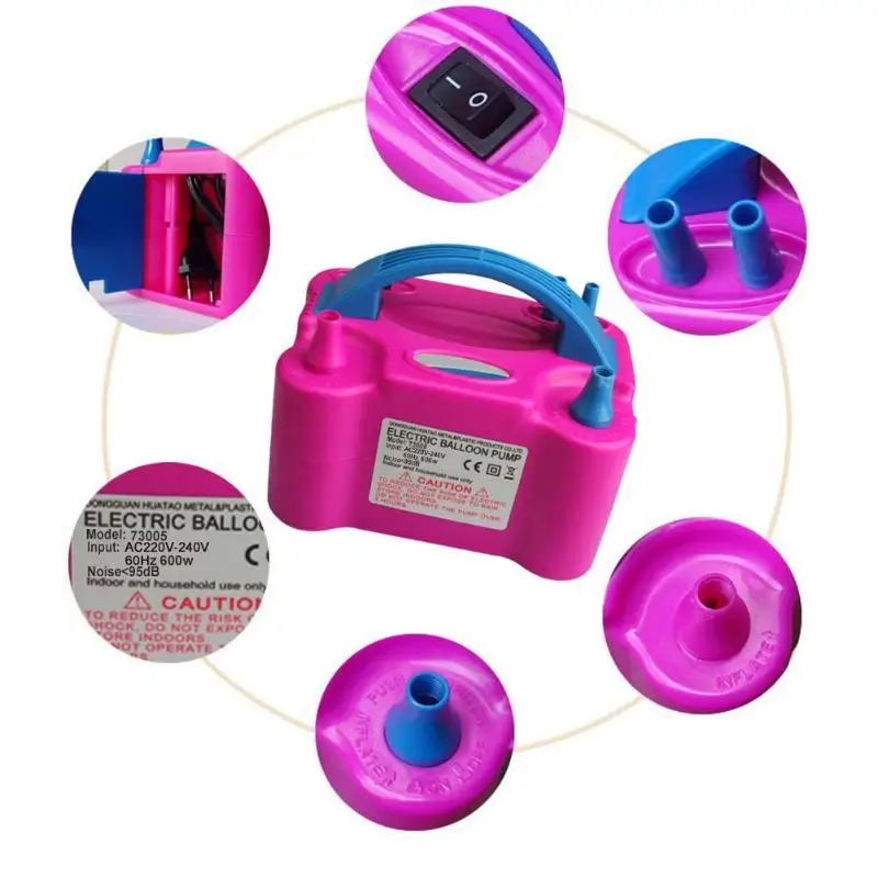 

High Voltage Double Hole Inflatable Electric Balloon Inflator Pump Blower multicolor hand pump portable oblique mouth balloon MF