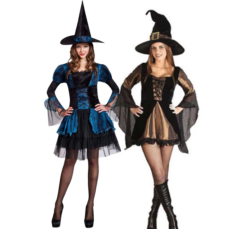 Леди Костюм на карнавал или Хэллоуин несколько Цвет костюм ведьмы милое