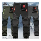 Мужские походные брюки, флисовые, водонепроницаемые, большого размера, для активного отдыха, спорта, походов, лыж, альпинизма, размера плюс