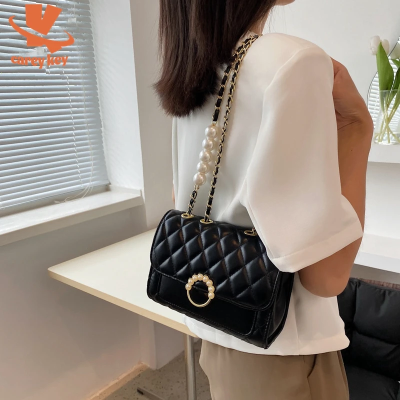 

Модная сумка CAREY KEY через плечо с ромбовидной решеткой, маленькие роскошные дизайнерские сумки, сумка через плечо из искусственной кожи, сум...