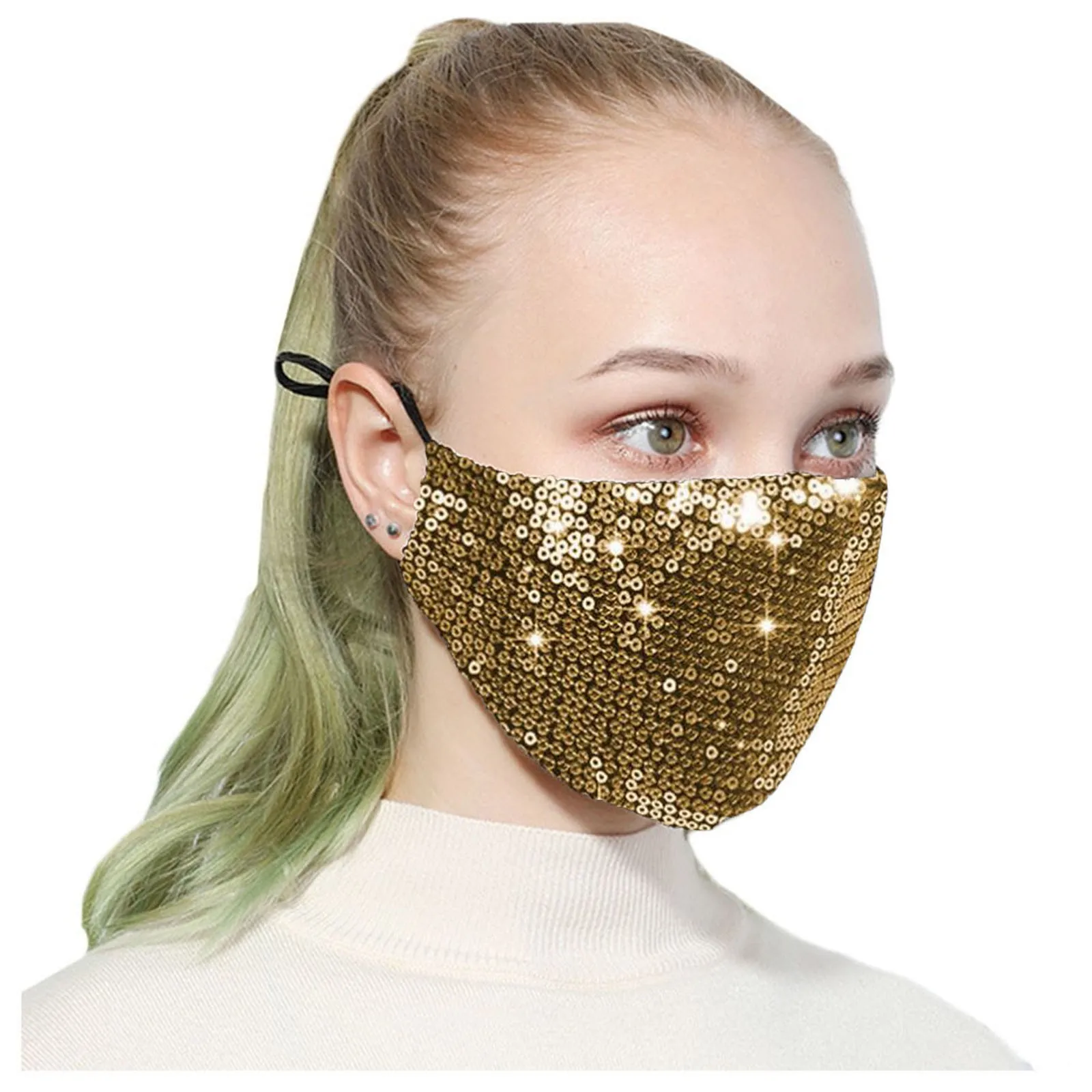

3PCS Sequins with Bricks Mask Woman Outdoor Adult Breathable Masque Mascarilla Mascarillas Non-disposable Protective Facemask
