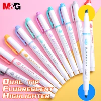 mg 5 colorsset double tips pastelretronordic color highlighter pen dual tips soft color for school marker stationery