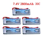 Для 144001 автомобиля 2s 7,4 V 2800mAh стандартная вилка для Wltoys 144001 104001 124019 12428 RC автомобиля лодки аккумуляторные части