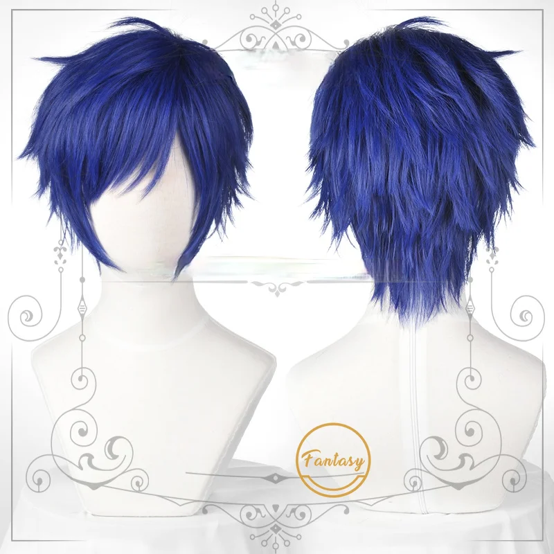 Парик для косплея с аниме звездами фушими юзуру термостойкие длинные темно-синие
