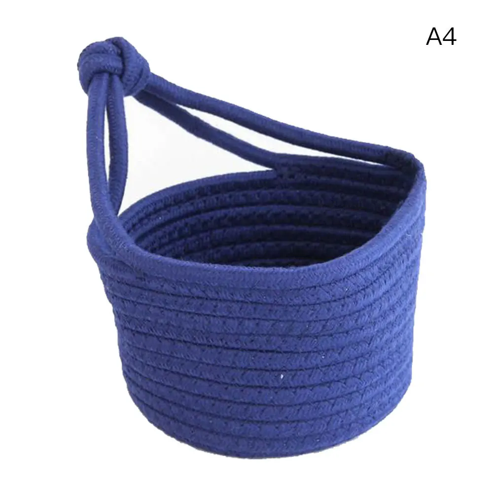 

Маленькая корзина для хранения, корзина из хлопкового шнура, подвесная корзина для шкафа для детской комнаты и домашнего декора, 5 цветов, бе...