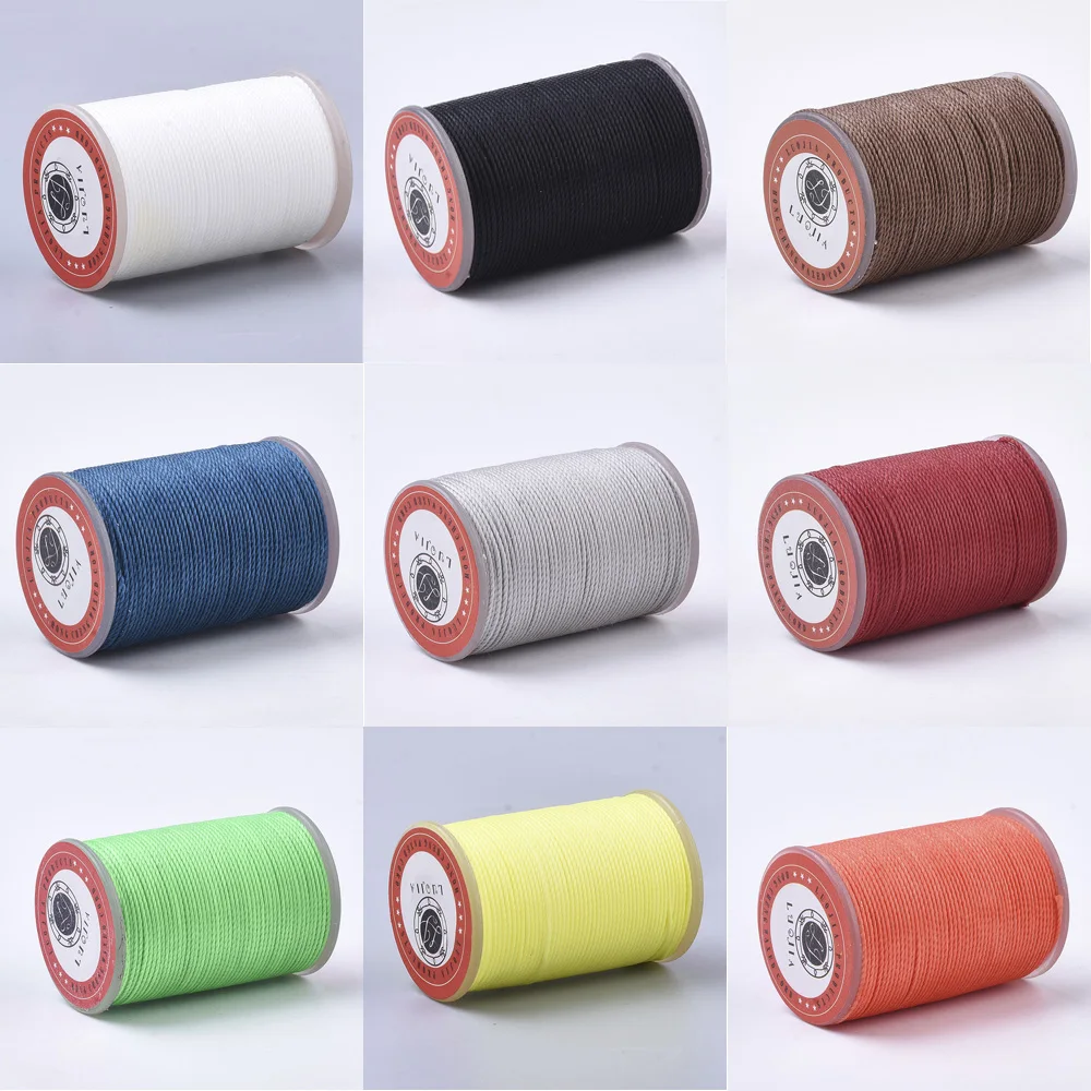 

70m/roll Waxed Polyester Cord 1mm Wax-Coated Strings Thread for Braided Bracelets DIY Accessories Leather Sewing