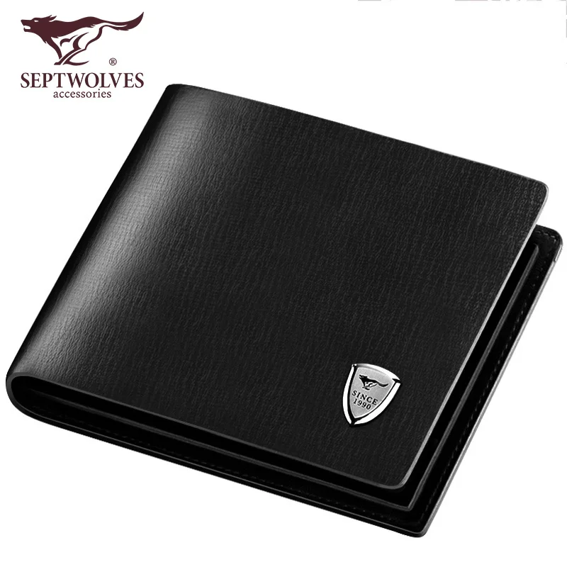 Wallet Men's Short Leather Wallet Cowhide Wallet Youth Driving License Business Ticket Holder Men's Bags small wallet