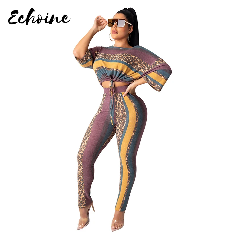 Женский спортивный костюм с леопардовым принтом футболка длинными рукавами