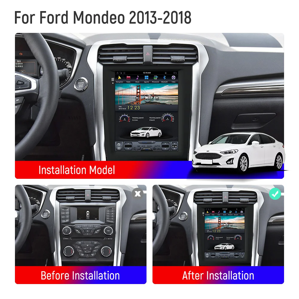 

Автомобильный мультимедийный плеер на Android для Ford Mondeo 2013-2018, стерео, DVD, автомобильное радио, видео, GPS-навигация, 2 din, 32 ГБ, 64 ГБ