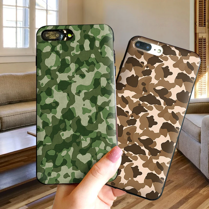 Мягкий чехол из ТПУ с камуфляжным узором для Apple IPhone X XR XS MAX 5 5S 5C SE 6 S 7 8 Plus ipod touch