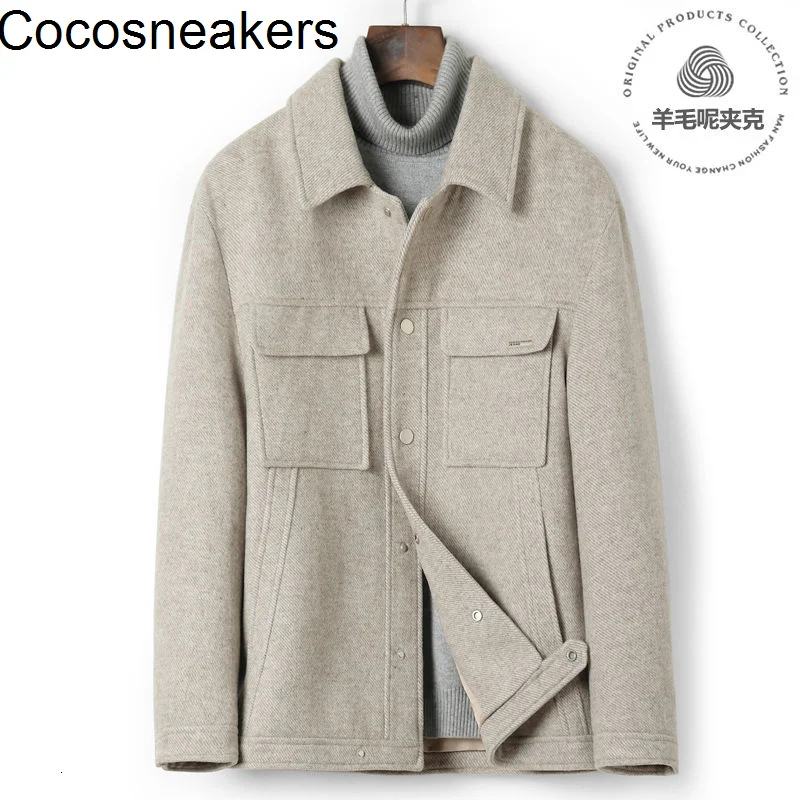 

autumn winter men's youth wool jacket classic short double-sided tweed jacket