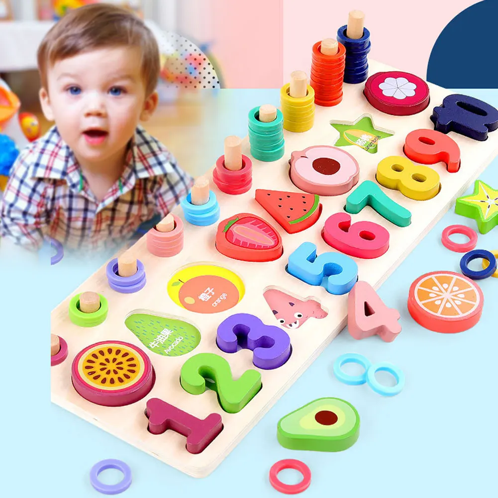 

Wooden Puzzle for Toddlers Numbers and Fruit Puzzle Educational Toys Kid BM88