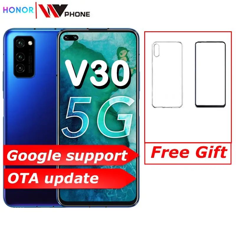 Оригинал Смартфон Honor V30 четыре ядра Кирин 128 5G 6 ГБ 8 40 МП тройная камера Вт SuperCharge