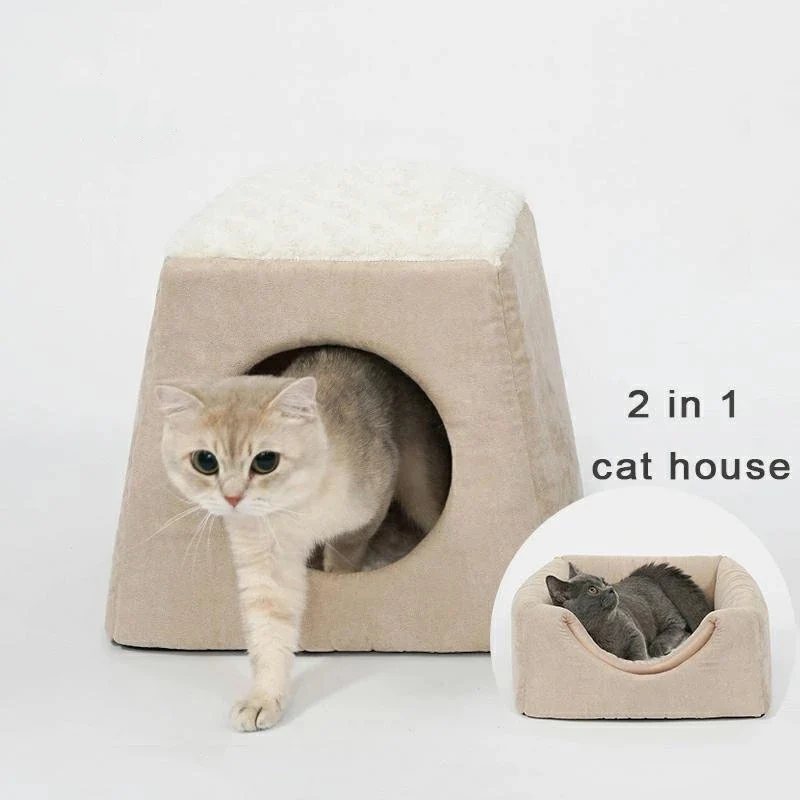 

Collapsible Cat Cave Warm Bed Dog House Kennel Beds Pet Cats Sofa Mats Dogs for Small Kittens Home Sleeping Nest Indoor Supplies